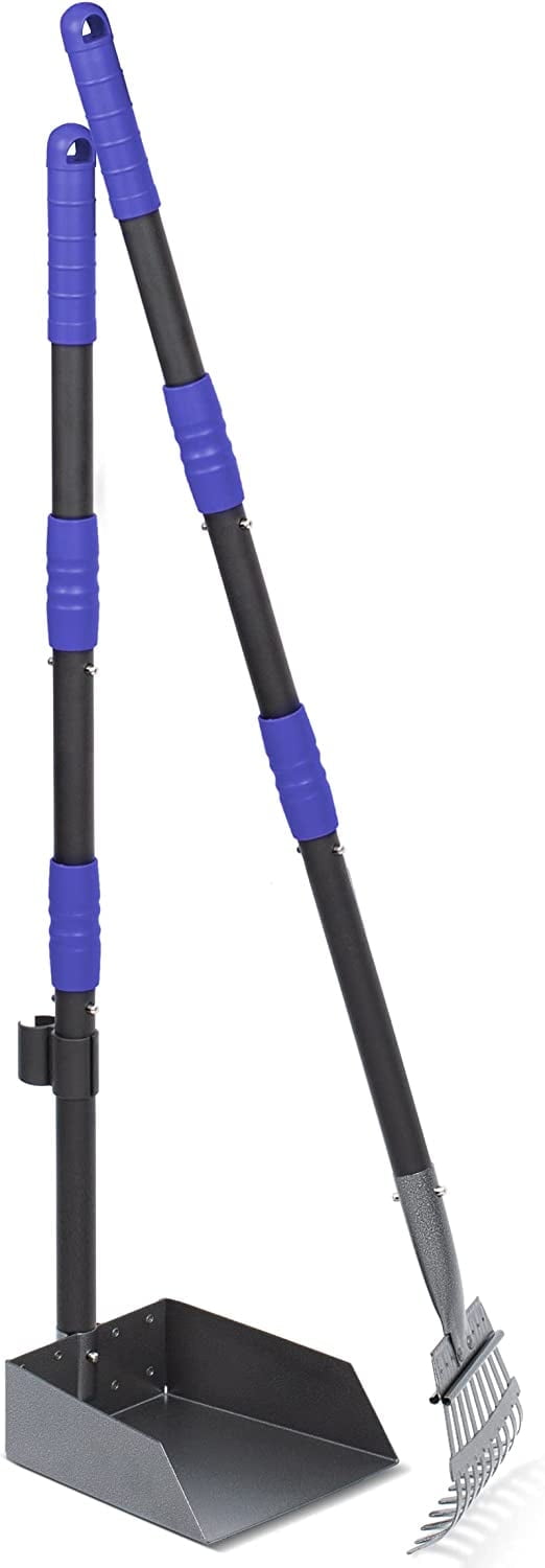 Dog Pooper Scooper Tray, Rake & Shovel Kit, Heavy Duty Dog Poop