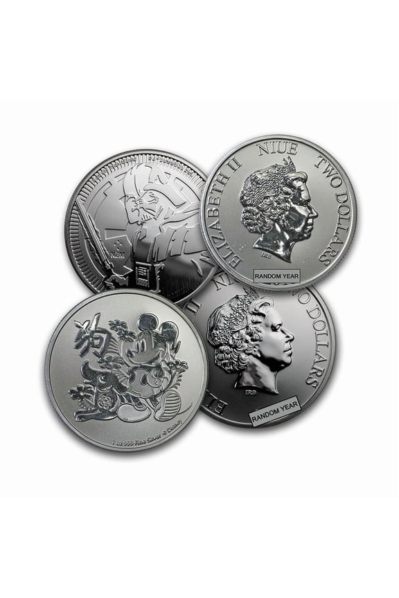 Niue 1 oz Silver $2 Disney BU (Random, Abrasions)
