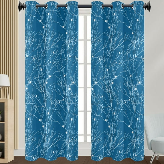 Niuer Blackout Curtain Grommet Room Darkening Curtain Floral Printed Window Treatments for Bedroom Living Room Style 9 W:52"x H:54"