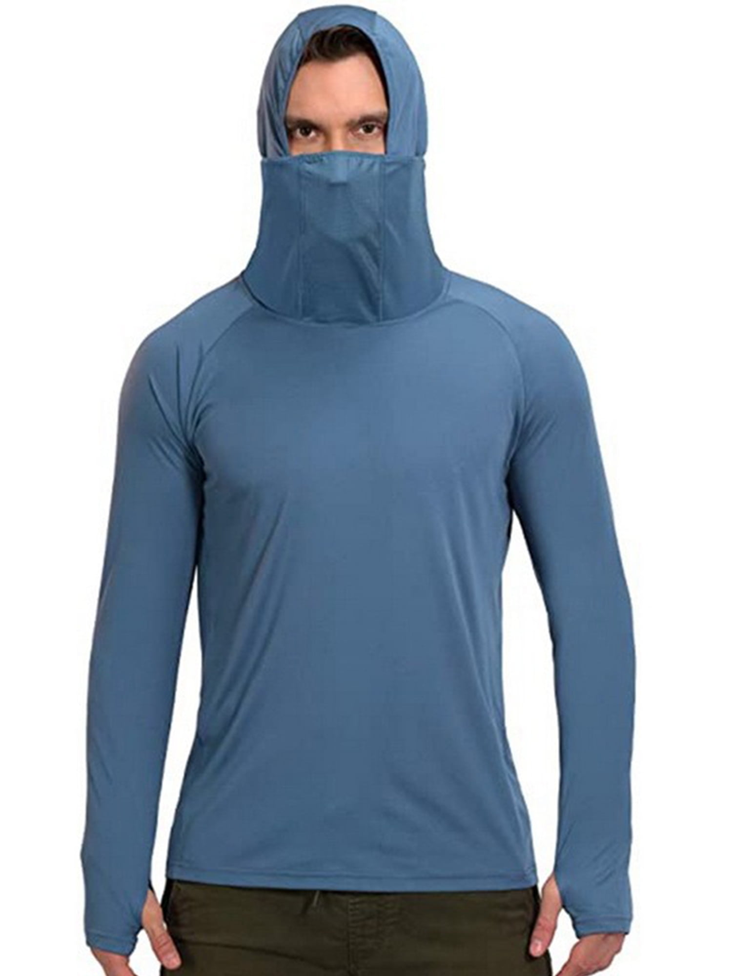 KOOFIN Performance Long Sleeve Fishing Shirt with Hood and Face Mask Neck  Gaiter UPF50 Sun Protection