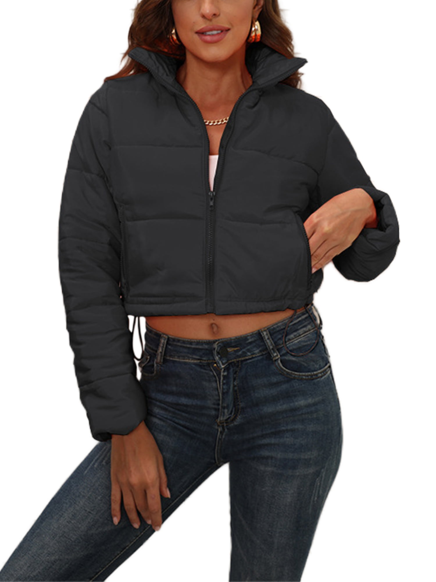 Niuer Women Outwear Hooded Coat Full Zip Puffer Jacket Lightweight