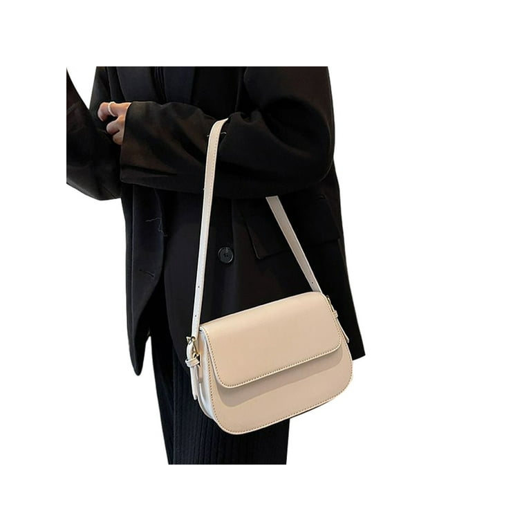 Small Shoulder Bags For Women Wide Strap Crossbody Bag PU Leather Messenger  Bag Zipper Handbag Purse Summer Travel Bag For Femal