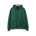 thumbnail image 1 of Niuer Ladies Hooded Tops Long Sleeve Fleece Hoodies Solid Color Sweatshirt Loose Fit Pullover Collared Dark Green XL, 1 of 2