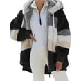 thumbnail image 1 of Niuer Ladies Jacket Hoodie Outwear Long Sleeve Coat Hoody Overcoats Patchwork Cardigan Black XL, 1 of 3