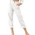 thumbnail image 1 of Niuer Linen Capris Pants For Women Casual High Waist Summer Pants Ladies Loose Fit Straight Pocket Beach Harem Pants, 1 of 2
