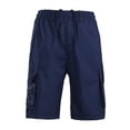 thumbnail image 1 of Niuer Men Cotton Cargo Work Short Pocket Summer Beach Lounge Knee Length Overalls Short Elastic Waist Workout Jogger Hiking Pant, 1 of 4