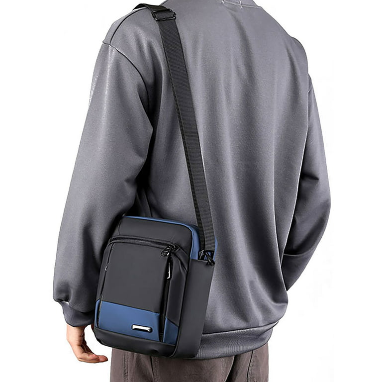 Niuer Men Mini Crossbody Purse Bag with USB Charging Port, Black