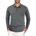 thumbnail image 1 of Niuer Men Polo Shirt Casual Slim Fit Knit Tops Long Sleeve Lapel Pocket Sweater 1/4 Button Down, 1 of 6
