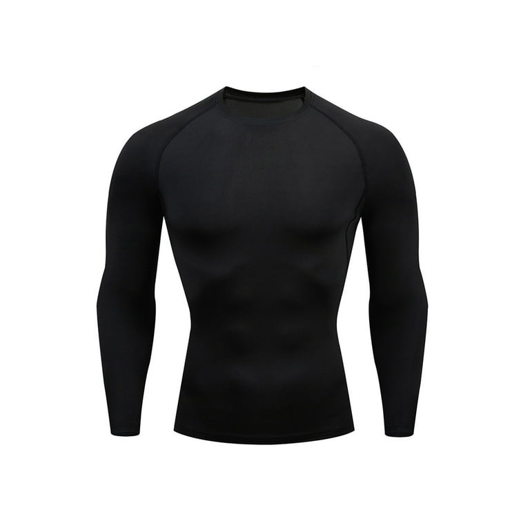 Men's Muscle Training Gym T-Shirts-Solid Color Compression Cool