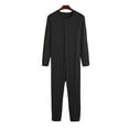 thumbnail image 1 of Niuer Onesie Mens Jumpsuit Front Button up One Piece Pajamas Playsuit Casual Solid Slim Fit Jogger Sweatsuit Overall Romper, 1 of 2