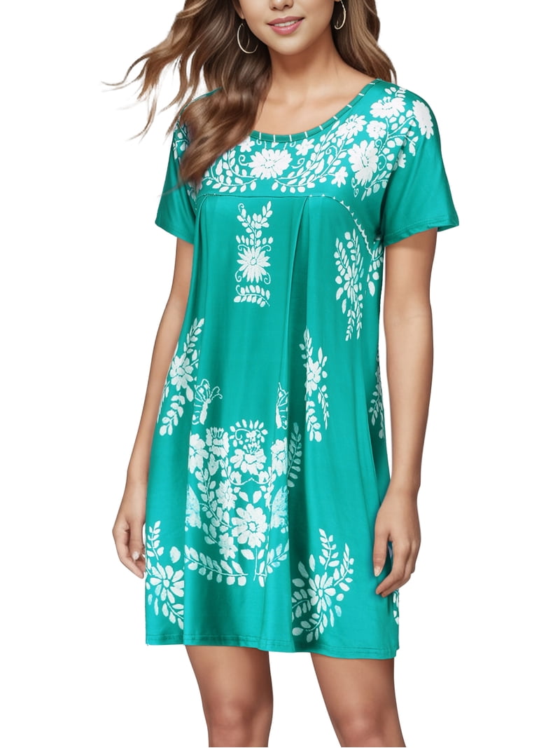 Niuer Plus Size Night Dress for Women, Short Sleeve, Loose Fit, S-5XL -  Walmart.com