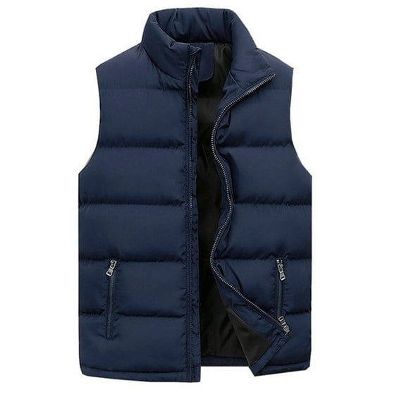 Niuer Puffer Vest for Men Sleeveless Jacket Solid Color Padded Gilet Outerwear
