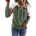 thumbnail image 1 of Niuer S-5XL Autumn Hooded Pullover Top for Women Patchwork Splicing Hoody Sweatshirt Casual Tracksuit with Big Pocket, 1 of 2