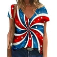 thumbnail image 1 of Niuer Summer Fashion Patriotic Tee Women Loose Basic Top Short Sleeve Holiday Independence Day Casual Baggy Tops, 1 of 2