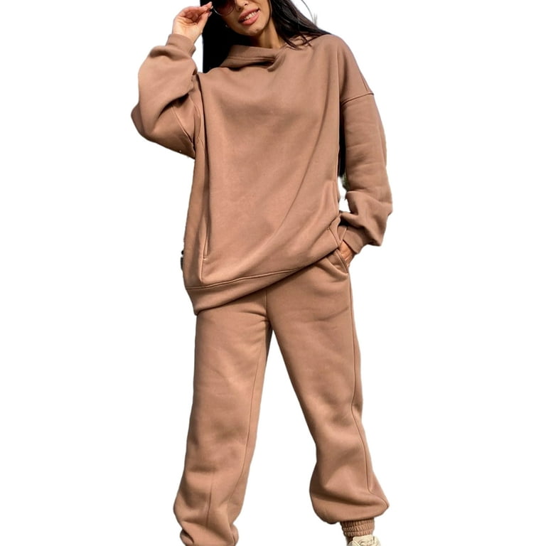 Niuer Women Casual Hoodies Tracksuit Long Sleeve Sweatshirts Jogger  Sweatpants 2 Piece Outfits Sweatsuit Sets 