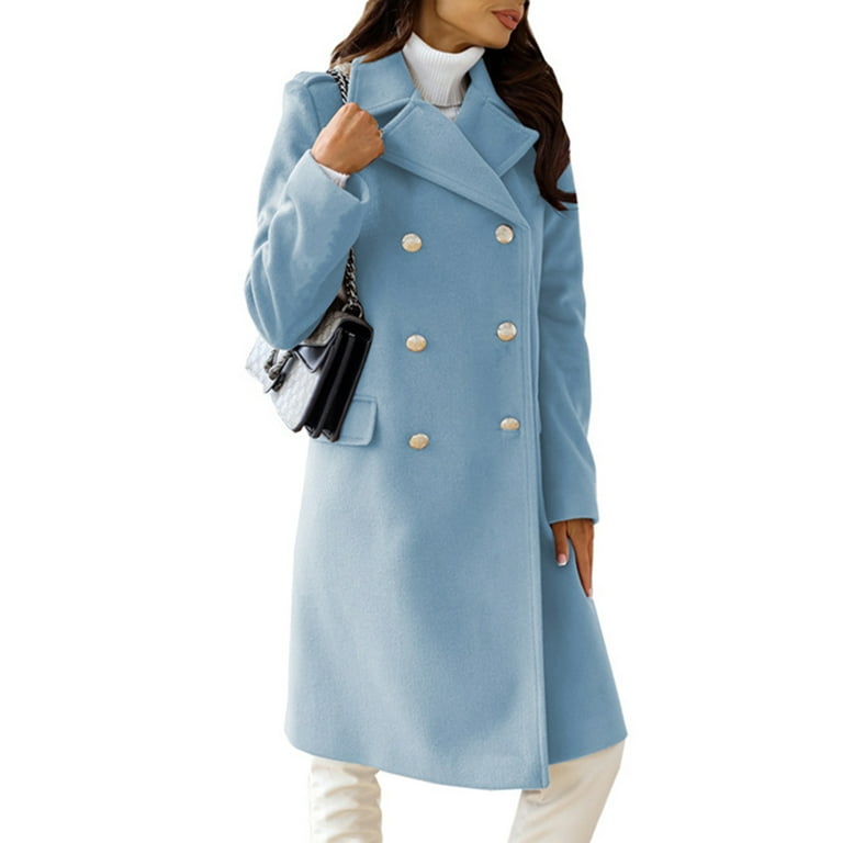 Niuer Women Casual Long Sleeve Overcoats Ladies Mid Length Wool