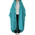 thumbnail image 1 of Niuer Women High Low Hem Solid Color Jacket Ladies Long Maxi Jackets Cardigan Winter Warm With Pockets Casual Overcoats Green S, 1 of 2