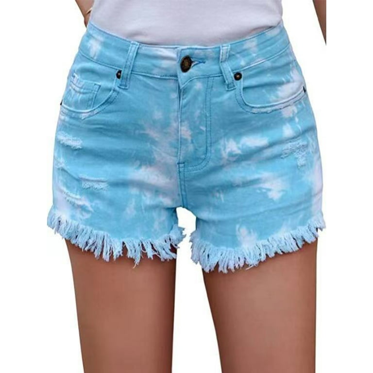 Women Mini Zipper Jeans Shorts Ladies Beach Fashion Button Denim Stretch  Bottoms