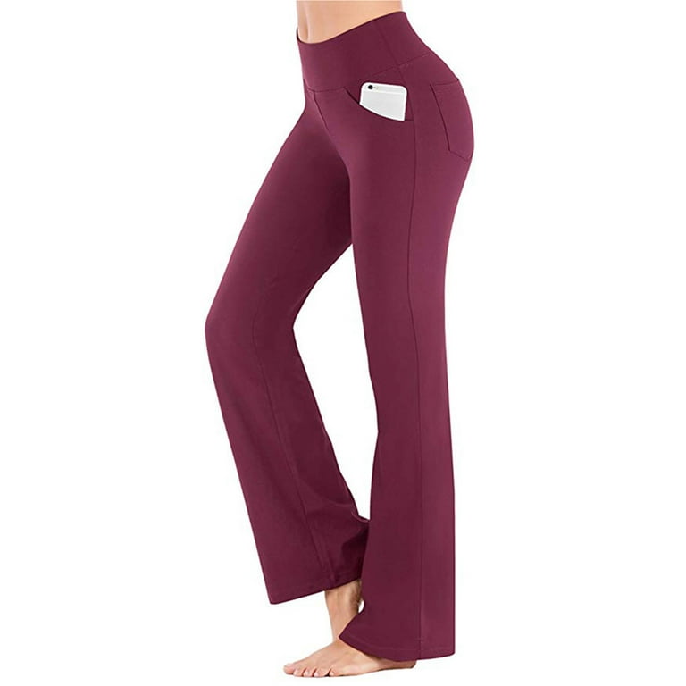 Niuer Women Lady Elastic High Waist Yoga Bootcut Flare Pants