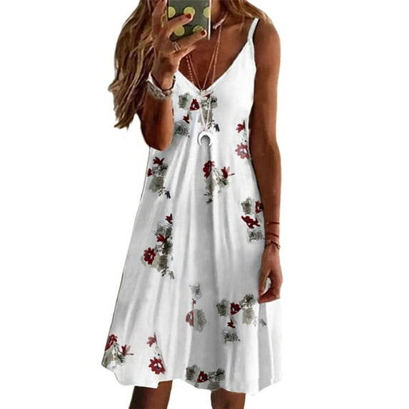 Niuer Women Pajama Dress Floral Printed Casual V-neck Lounge Dress Sleepwear Nightshirt Loose Fit Homewear Nightgown