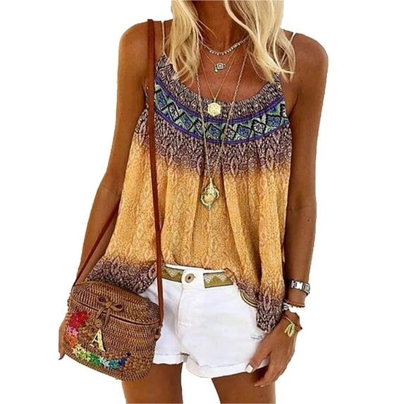 Niuer Women Sexy Sleeveless T Shirts Ladies Ruched Vest Crew Neck Vaction Floral Print Loose Tank Tops