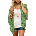thumbnail image 1 of Niuer Women Shirts Floral Print Tops Kimono Sleeve Tunic Shirt Casual Cover Ups Short Sleeves Swimwear Light Green 2XL, 1 of 6