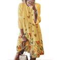 thumbnail image 1 of Niuer Women Summer Butterfly Print Bohemian Short Dress Casual O Neck Tunic Dress Party Holiday Boho Dress, 1 of 2