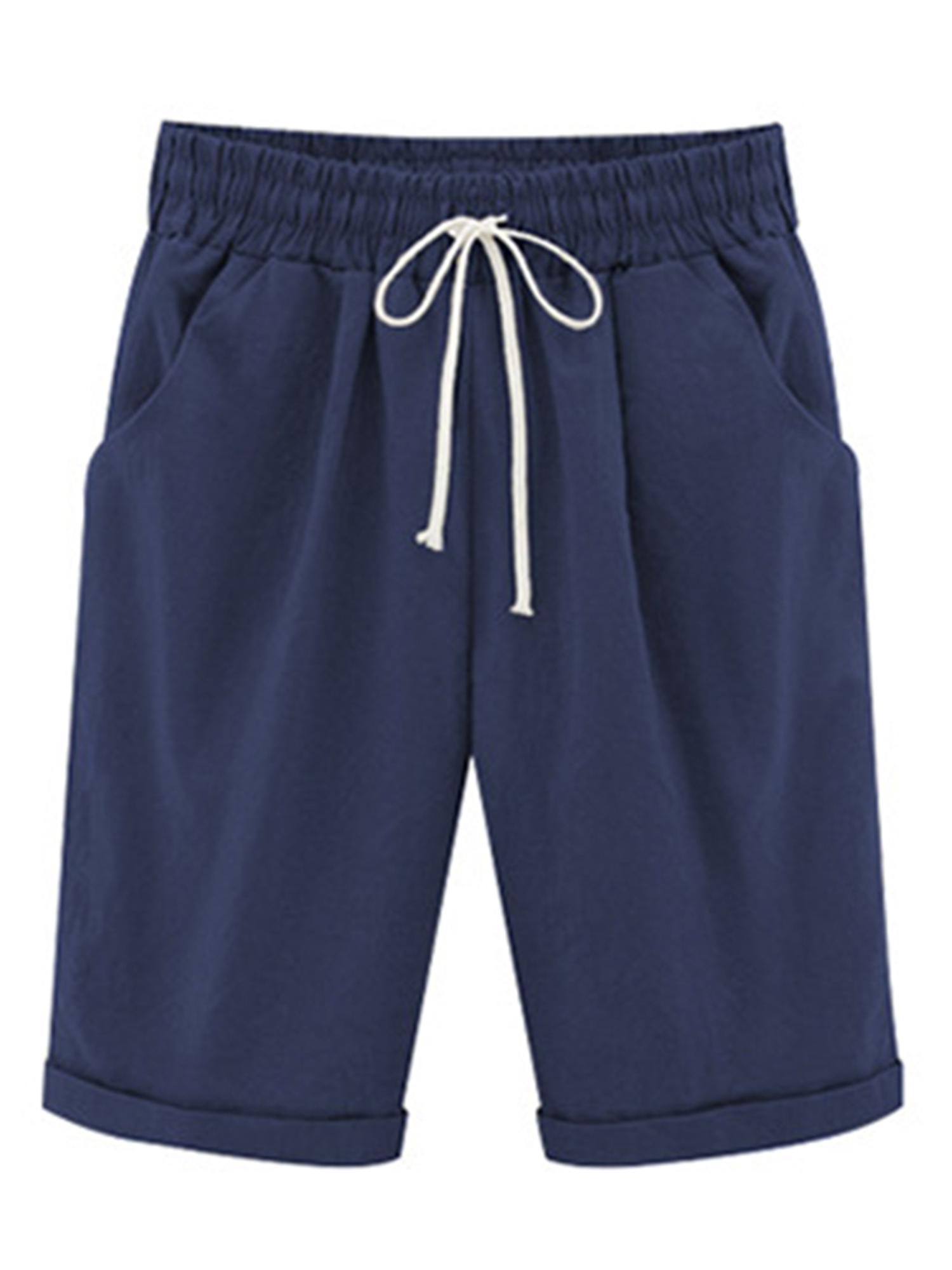 Niuer Women Summer Shorts Casual Lounge Wear Short Hot Pants Ladies Bermuda Shorts Ladies High Waist Beach Knee Length Pockets Short Trousers - image 1 of 5