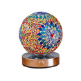 thumbnail image 1 of Niulife Bohemian Table Lamp for Bedroom Nightstand 5.9in Handmade Dimmable Mosaic Bedside Lamp Night Light Room Home Decor Aesthetic Christmas Gifts for Men Women,Gerbera, 1 of 5