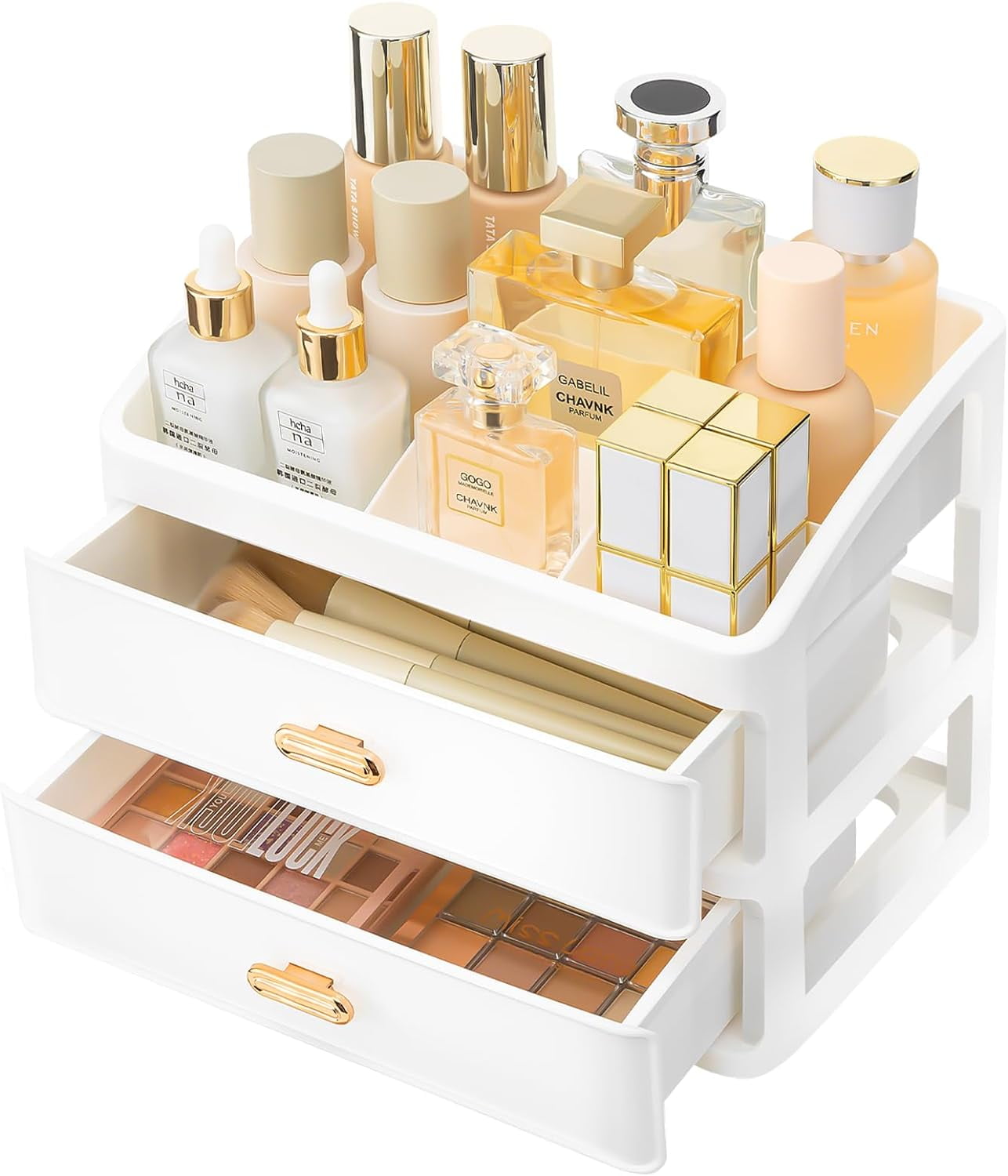 Niulife Makeup Organizer with Drawers,Large Vanity Skincare Storage ...