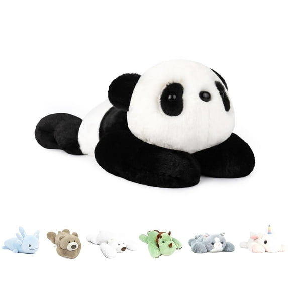 Niuniu Daddy Weighted Panda Stuffed Animals - 20" Giant Plush Toys, 3.3lb Large Weighted Plushie Body Pillow with Soft Fluffy Fur,Black and White Huge Cute Soft Toys, Birthday Gift for Kids & Adults