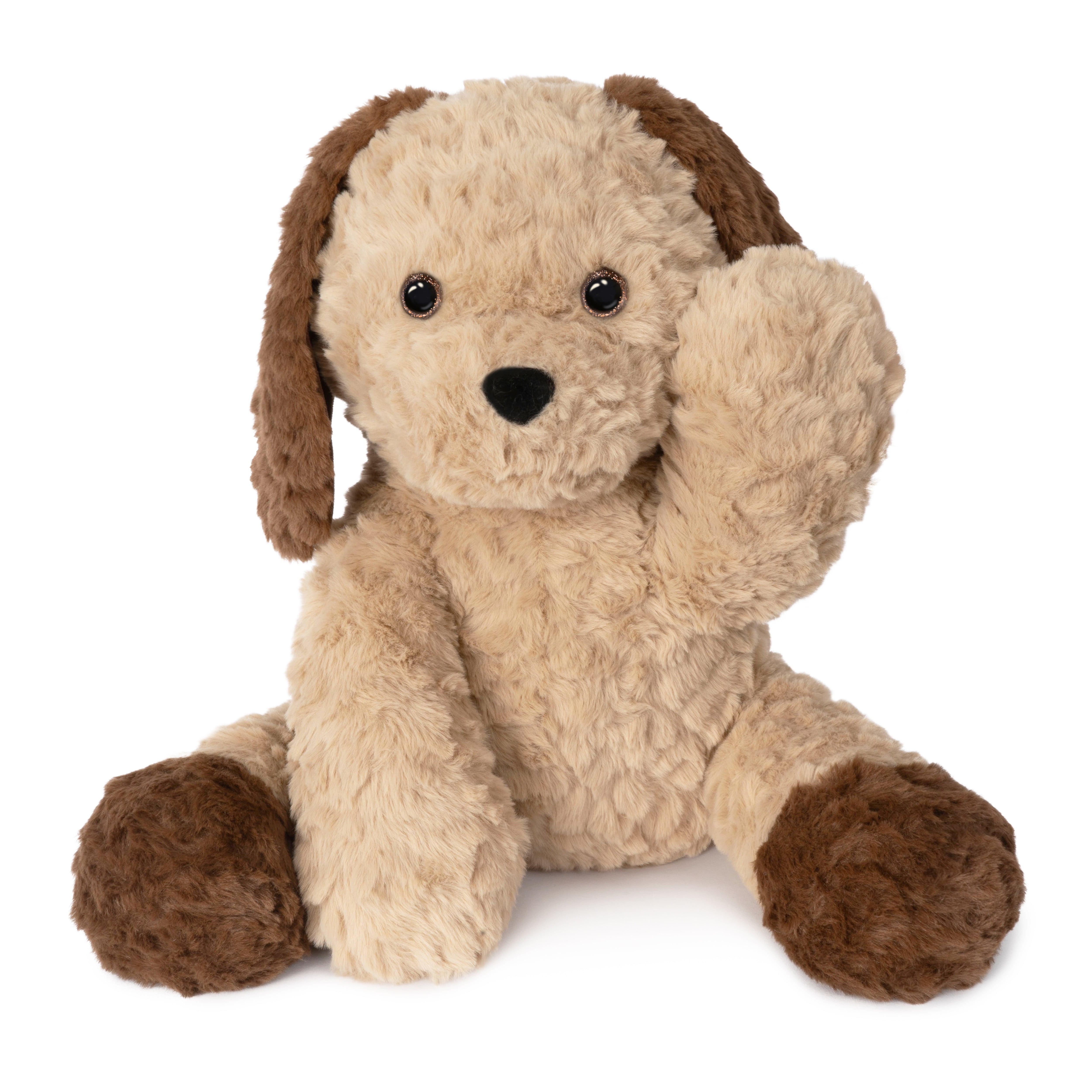 Niuniu Daddy 13.8" Sitting Puppy Weighted Stuffed Animals,4 lb Giant Brown Dog Plush Toy Body Pillow with Soft Faux Fur, Birthday Gift for Baby, Kids & Adults