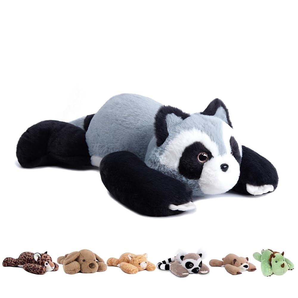 Niuniu Daddy Weighted Raccoon Stuffed Animals, 20"Large Raccoon Plush Toy,3.3lb Giant Weighted Pillow with Soft Faux Fur, Gift for Baby, Kids & Adults
