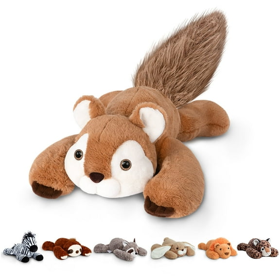 Niuniu Daddy Weighted Squirrel Stuffed Animals 20"Large Plush Toy,3.3lb Giant Weighted Squirrel Plushie Body Pillow with Soft Faux Fur, Birthday Gift for Baby, Kids & Adults