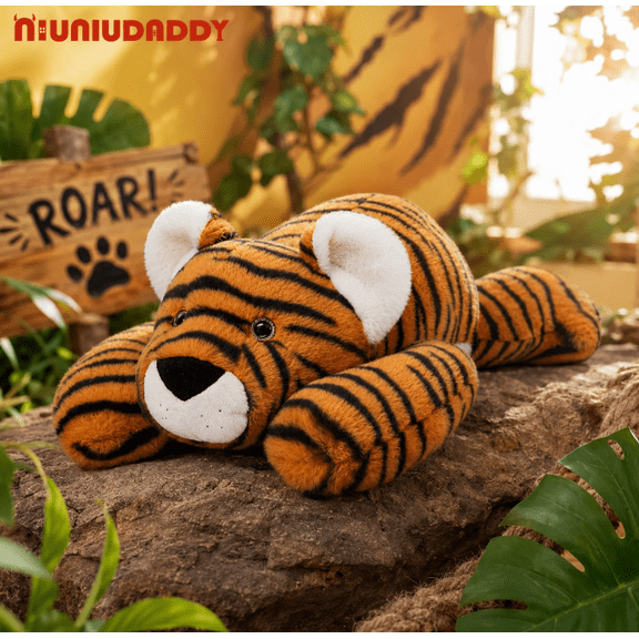 NIUNIUDADDY 20" Weighted Tiger Stuffed Animal, 3.3 lb Large Soft Plush Body Pillow for Kids & Adults