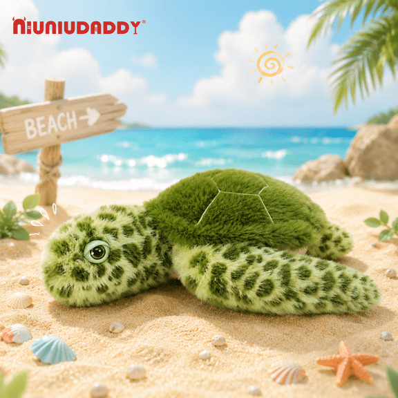 NIUNIUDADDY 20” Weighted Sea Turtle Stuffed Animal, 3.3 lb Large Green Soft Plush Body Pillow for Kids & Adults