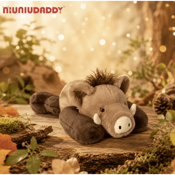 NIUNIUDADDY 20" Weighted Wild Boar Stuffed Animal, 3.3 lb Large Soft Plush Pig Body Pillow for Kids & Adults