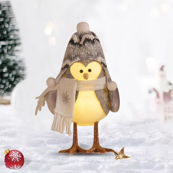 Niusricy Artificial Luminous Bird Miniature LED Glowing Bird Statue for Christmas Home, Kitchen, Dining Table Decor