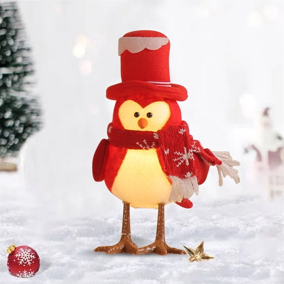 Niusricy Artificial Luminous Bird Miniature LED Glowing Bird Statue for Christmas Home, Kitchen, Dining Table Decor
