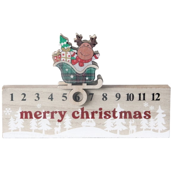 Niusricy Christmas Advent Calendar Cute Gnome/Elk Wooden Decorations Days Until Christmas Countdown Ornaments
