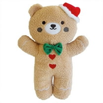 Niusricy Christmas Doll, Cute Gingerbread Bear Stuffed Animal Portable Holiday Home Decor Kids Toy