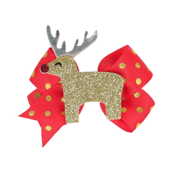 Niusricy Christmas Hair Clips Cute Snowflake Elk Santa Hair Bows Toddler Barrettes Kid Hairpins for Little Girls