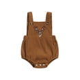 thumbnail image 1 of Niusricy Kids Infant Boys Girls Summer Overalls 0-18M Toddler Baby Sleeveless Jumpsuits Deer Head Embroidery Rompers Square Neck Corduroy Bodysuit Newasual Fashion Clothes for Daily Vacation, 1 of 7