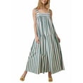 thumbnail image 1 of Niusricy Women Sexy Classic Maxi Flowy Dress Ladies Vintage Sleeveless Swing Dress Striped Print Dress Wide Strap Back Lacing A-Line Dress Square Neckss for Vacation Cocktail Club Streetwear, 1 of 7