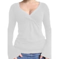 thumbnail image 1 of Niusricy Women's Basic Slim Fit Tops Ladies Long Sleeve T-Shirts Solid Color Wrap V-Neck Shirts Fashion Casual Daily Blouses Streetwear for Spring Fall, 1 of 6