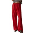 thumbnail image 1 of Niusricy Womens Basic Pull On Pants Ladies Elastic Waistband Sweatpants Solid Color Wide Leg Trousers Junior Girls Fashion Loose Casual Comfy Bottom Pants for Daily Streetwear, 1 of 7