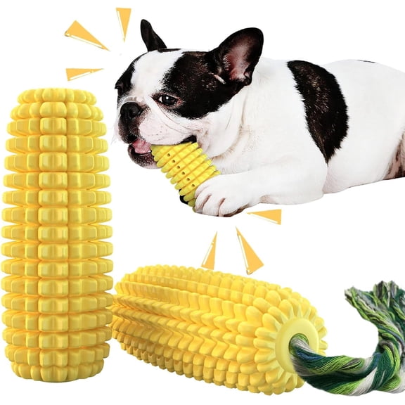 Niuxa Dog Chew Toys for Aggressive Chewers,Corn Interactive Squeaky Dog Toys for Puppy Medium Breed,Tough Rubber Dental Chew Dog Toys