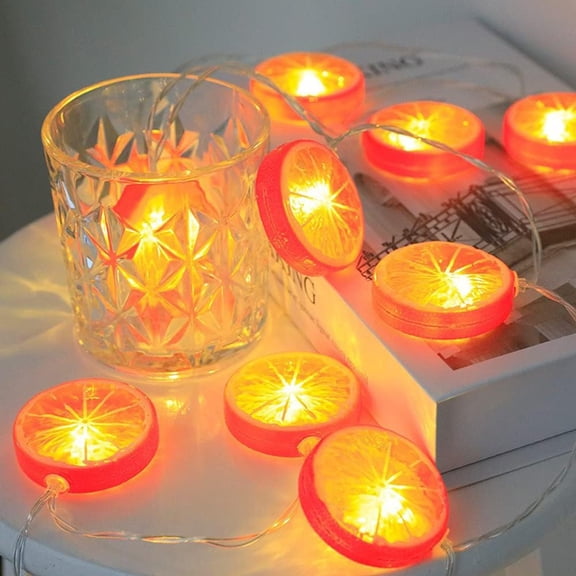 Niuxa LED Fruit Shape Decorative String Light Battery Light Orange Lime (13 feet / 20 Lights, Lime Slices) (Battery Pack 19.6FT Lemon Light, Orange red)