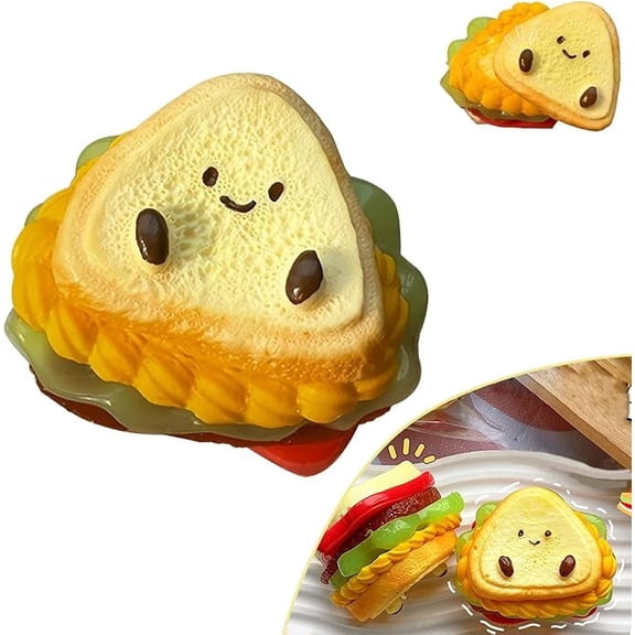 Niuxa Super Soft Sandwich Taba Squishy Toys - Handcrafted Silicone Mochi Stress Balls, Adorable Therapy Toys for Teens & Adults, Stretchy, Squishable, Desk Decor