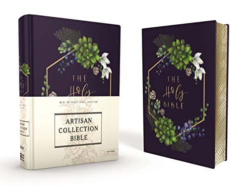 Pre-Owned NIV, Artisan Collection Bible, Womens Bible with Journaling Space, Cloth over Board, Navy Floral, Designed Edges under Gilding, Red Letter, Comfort Print, 9780310453345, Hardcover,